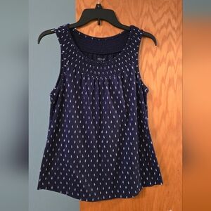 Sonoma Navy Patterned Tank Top